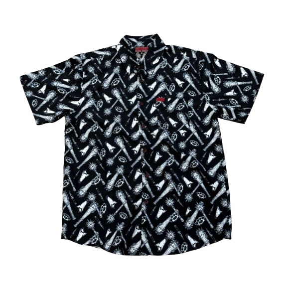DIXXON Other - Dixxon Mens The Darkest Short Sleeve Black Button Up Shirt L